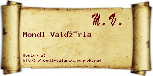 Mondl Valéria névjegykártya